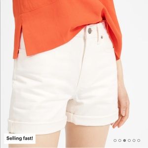 Everlane Relaxed White Denim Shorts